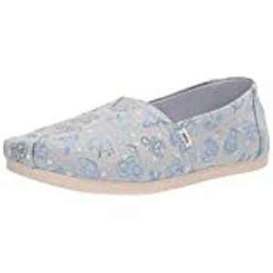 TOMS Women's Alpargata Loafer Flat, Mid Grey Foil Mystic Sky, 5